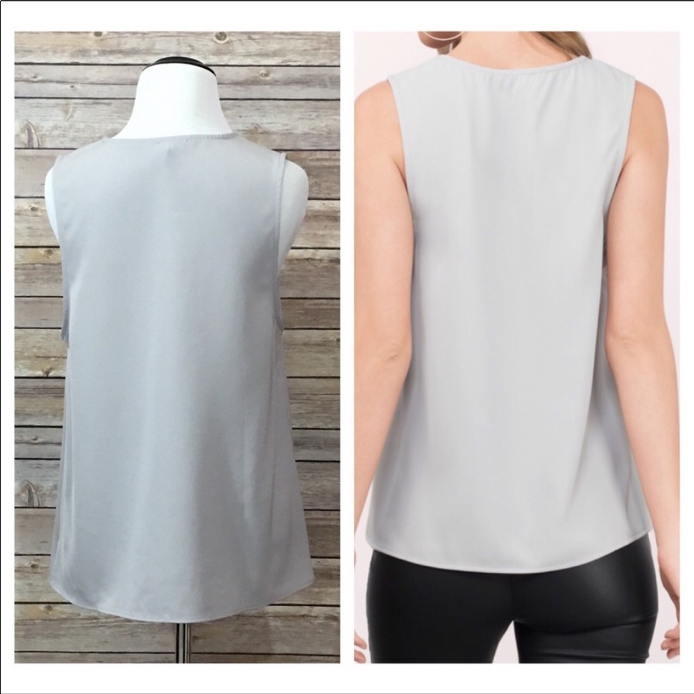 Tobi Debutante Deep V Tank Top in Grey - Picture 2 of 8